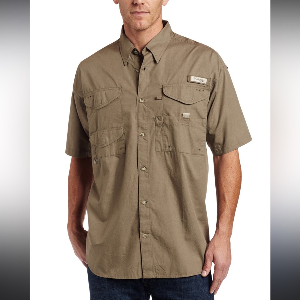 Columbia PFG Fishing Men's Short Sleeve Button Down Shirt - Picture 2 of 10